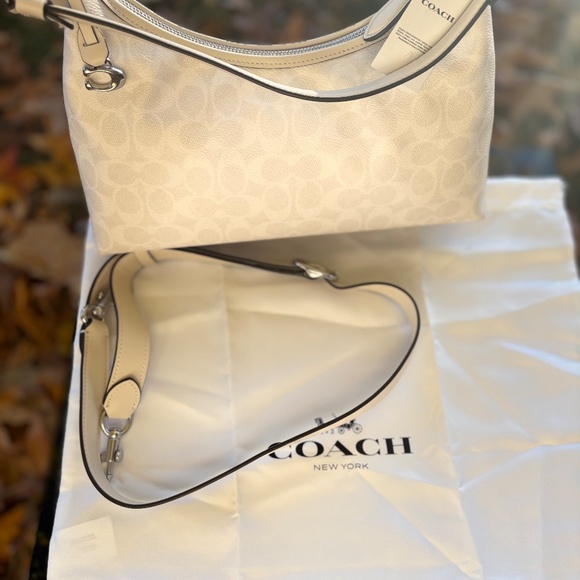 Coach Teri Small Shoulder Bag NWT Tags Cream/Neutral - Picture 12 of 13